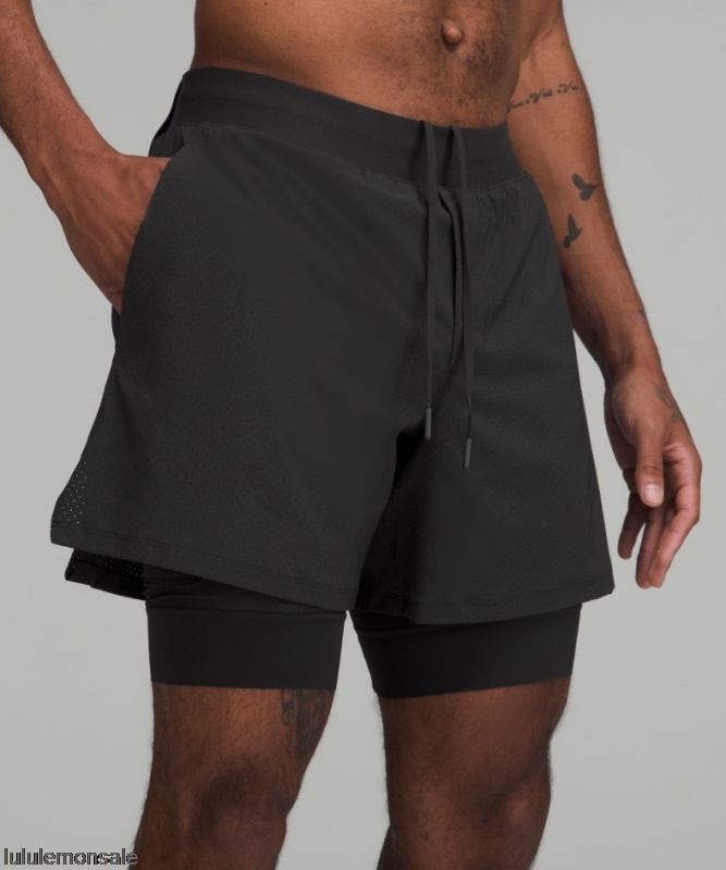 Lululemon Deutschland DELULU830 | Schwarz Belüftete Tennisshorts Nur Online
